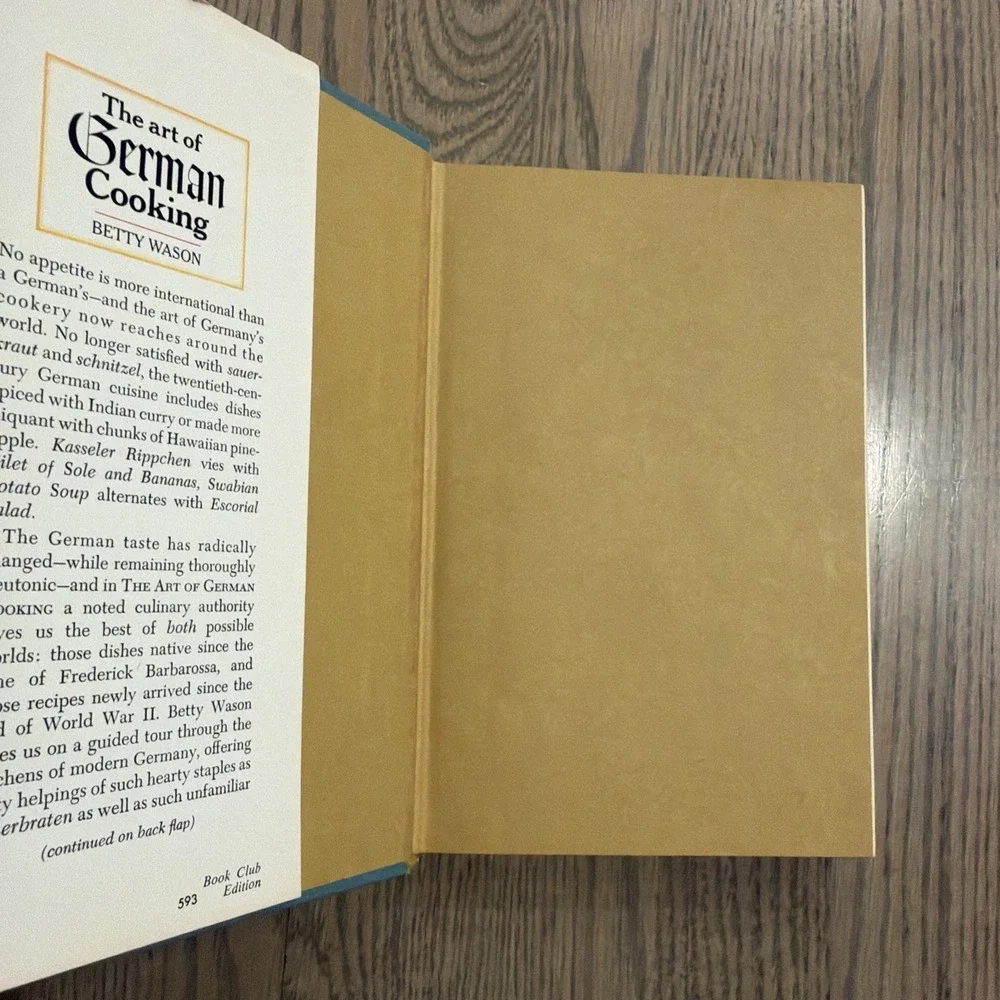 The‎ Art of German Cooking by Betty Wason 1967 Hardcover w/ Dust Jacket HCDJ